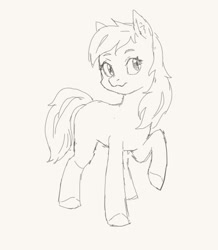 Size: 417x479 | Tagged: safe, artist:dundundun, oc, oc only, earth pony, pony, explicit source, looking at you, sketch, smiling