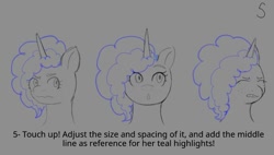 Size: 930x528 | Tagged: safe, artist:briarlight, misty brightdawn, pony, unicorn, g5, art tutorial, cornrows, freckles, hair, hair tutorial, how to draw, sequence, sketch, tutorial