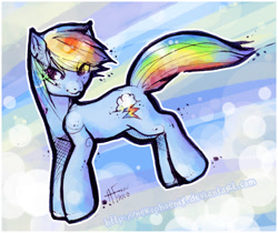 Size: 538x452 | Tagged: safe, artist:nekophoenix, rainbow dash, pony, abstract background, backwards cutie mark, solo, wingless