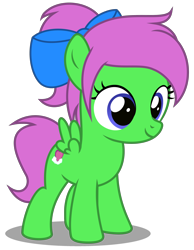 Size: 2810x3630 | Tagged: safe, artist:strategypony, oc, oc only, oc:zippy sparkz, pegasus, pony, bow, female, filly, foal, hair bow, high res, pegasus oc, simple background, solo, standing, transparent background, wings