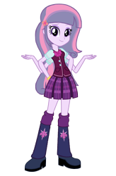 Size: 2016x3072 | Tagged: safe, artist:motownwarrior01, twilight sparkle, oc, oc only, alicorn, human, equestria girls, g4, boots, bowtie, clothes, cute, eyeshadow, four arms, fusion, high heel boots, high res, implied fleur de lis, implied twilight sparkle, jewelry, makeup, multiple arms, shoes, simple background, skirt, transparent background, twilight sparkle (alicorn)