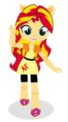 Size: 669x1193 | Tagged: safe, artist:sunsetshimmer333, sunset shimmer, equestria girls, g4, alternate universe, doll, equestria girls minis, simple background, smiling, solo, toy, transparent background, waving