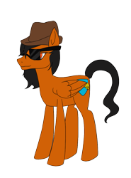 Size: 519x700 | Tagged: safe, artist:lullabyjak, oc, oc only, oc:flare chase, pegasus, pony, colored, commission, flat colors, hat, simple background, solo, sunglasses, transparent background