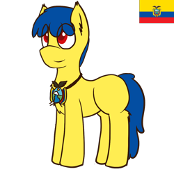 Size: 1000x1000 | Tagged: safe, artist:ask-ponyvenezuela, oc, oc only, earth pony, pony, ecuador, male, nation ponies, ponified, simple background, solo, stallion, transparent background