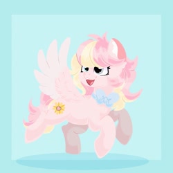 Size: 2048x2048 | Tagged: safe, artist:plushtrapez, oc, oc only, oc:ninny, pegasus, pony, bowtie, high res, solo, spread wings, wings