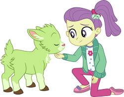 Size: 3819x3000 | Tagged: safe, artist:cloudy glow, lily pad (g4), goat, human, equestria girls, equestria girls specials, g4, my little pony equestria girls: better together, my little pony equestria girls: spring breakdown, .ai available, amazing technicolor wildlife, cute, female, high res, simple background, solo, transparent background, vector