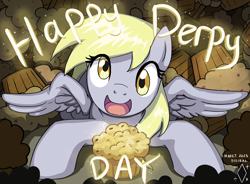Size: 4084x3000 | Tagged: safe, artist:digiral, derpy hooves, pegasus, pony, g4, derpy day, food, muffin, solo