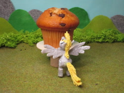 Size: 2048x1536 | Tagged: safe, alternate version, artist:malte279, part of a set, derpy hooves, pony, g4, 3d print, 3d printing pen, craft, cute, derpabetes, food, irl, muffin, photo, sculpture, solo, that pony sure does love muffins