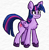 Size: 1025x1038 | Tagged: safe, artist:daze, twilight sparkle, alicorn, pony, g4, chest fluff, dithering, female, mare, pixel-crisp art, simple background, smiling, solo, transparent background, twilight sparkle (alicorn)