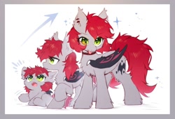 Size: 1024x701 | Tagged: safe, artist:swaybat, oc, oc only, oc:swaybat, bat pony, pony, age progression, chest fluff, choker, ear fluff, female, filly, fluffy, foal, mare, older, solo, tongue out, younger