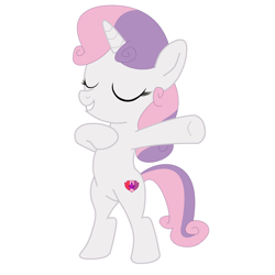 Size: 8000x8000 | Tagged: safe, artist:brightstar40k, artist:optimusv42, sweetie belle, gorilla, pony, unicorn, g4, bipedal, chest beating, chest pounding, cute, diasweetes, eyes closed, female, filly, foal, simple background, solo, tarzan, white background