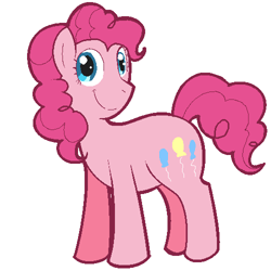 Size: 500x500 | Tagged: safe, artist:flutterguy, pinkie pie, earth pony, pony, g4, simple background, smiling, solo, white background