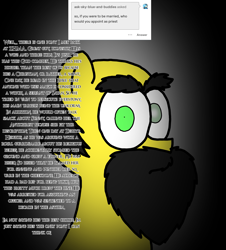 Size: 3023x3351 | Tagged: safe, artist:professorventurer, oc, unnamed oc, earth pony, pony, series:ask pippamena, backstory, beard, blind in one eye, bushy brows, christianity, facial hair, high res, implied pipp petals, no catchlights, thousand yard stare