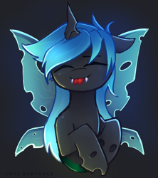 Size: 2526x2840 | Tagged: safe, artist:opal_radiance, oc, oc:kryostasis, changeling, changeling queen, bust, changeling queen oc, high res, solo