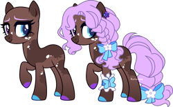 Size: 2775x1717 | Tagged: safe, artist:kurosawakuro, oc, oc only, earth pony, pony, base used, blue eyes, body freckles, body markings, bow, bracelet, braid, braided tail, closed mouth, colored eartips, colored muzzle, colored pupils, ear piercing, earring, earth pony oc, facial markings, female, freckles, gradient legs, hair bow, heterochromia, jewelry, leg freckles, lidded eyes, lightly watermarked, looking back, magical lesbian spawn, mare, mismatched hooves, offspring, parent:fluttershy, parent:marble pie, parents:marbleshy, piercing, purple eyes, raised hoof, simple background, smiling, solo, standing, tail, transparent background, watermark