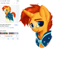 Size: 2480x2048 | Tagged: safe, artist:pinkdoesstuff, sunburst, pony, unicorn, g4, bust, high res, male, photo, simple background, smiling, solo, white background