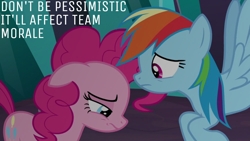 Size: 1920x1080 | Tagged: safe, edit, edited screencap, editor:quoterific, screencap, pinkie pie, rainbow dash, g4, the beginning of the end, doctor who