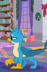 Size: 707x1078 | Tagged: safe, screencap, gallus, ocellus, changedling, changeling, griffon, g4, season 8, the hearth's warming club, adorkable, confused, cropped, cute, dork, female, male, sad, sadorable, school of friendship, solo focus