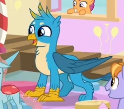 Size: 458x404 | Tagged: safe, screencap, auburn vision, gallus, ocellus, scootaloo, changeling, griffon, pony, unicorn, g4, marks for effort, season 8, adorable face, background pony, cute, cutealoo, female, filly, foal, friendship student, gallabetes, happy face, male, needs more jpeg