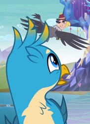 Size: 878x1206 | Tagged: safe, screencap, gallus, grampa gruff, griffon, g4, school daze, season 8