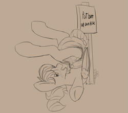 Size: 1111x980 | Tagged: safe, artist:ricktin, oc, oc only, oc:peppermint lime, pegasus, pony, diaper, diaper fetish, fetish, non-baby in diaper, sign, sketch, solo