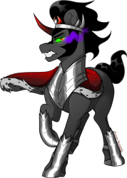 Size: 2358x3310 | Tagged: safe, alternate version, artist:sunny-synopsis, king sombra, g4, commission, commissioner:reversalmushroom, high res, simple background, solo, transparent background