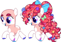Size: 2681x1856 | Tagged: safe, artist:kurosawakuro, oc, oc only, unnamed oc, earth pony, pony, base used, body markings, bow, candy, candy in hair, coat markings, colored eartips, colored tongue, facial markings, female, filly, foal, food, galloping, hair bow, lightly watermarked, lollipop, magical lesbian spawn, mismatched hooves, offspring, open mouth, parent:morning roast, parent:pinkie pie, parents:pinkieroast, purple eyes, running, simple background, smiling, socks (coat markings), solo, sprinkles, sprinkles in hair, thick eyebrows, transparent background, watermark