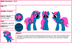 Size: 1287x772 | Tagged: safe, artist:harmonicdreemur1308, artist:ocrystalart, oc, oc only, oc:harmonic star, pony, unicorn, base used, eye clipping through hair, female, horn, mare, reference sheet, teenager, unicorn oc