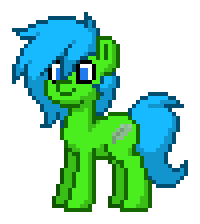 Size: 200x224 | Tagged: safe, oc, oc only, oc:layla, earth pony, pony, pony town, animated, blinking, blue eyes, blue hair, earth pony oc, female, gif, green pony, pixel art, simple background, solo, transparent background