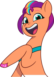Size: 1650x2359 | Tagged: safe, sunny starscout, earth pony, pony, g5, my little pony: tell your tale, official, female, mane stripe sunny, mare, netflix, simple background, solo, transparent background