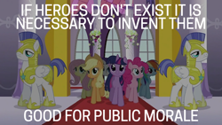 Size: 1920x1080 | Tagged: safe, edit, edited screencap, editor:quoterific, screencap, applejack, fluttershy, pinkie pie, rainbow dash, rarity, twilight sparkle, earth pony, pegasus, pony, unicorn, g4, the return of harmony, doctor who, female, male, mane six, mare, pegasus royal guard, royal guard, stallion, unicorn twilight