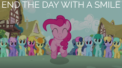 Size: 1920x1080 | Tagged: safe, edit, edited screencap, editor:quoterific, screencap, bon bon, carrot top, cherry berry, cloud kicker, golden harvest, linky, lyra heartstrings, pinkie pie, rainbowshine, sassaflash, shoeshine, spring melody, sprinkle medley, sunshower raindrops, sweetie drops, a friend in deed, g4, doctor who, ponyville