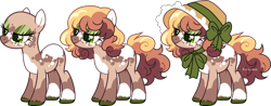 Size: 3547x1393 | Tagged: safe, artist:kurosawakuro, oc, oc only, earth pony, pony, base used, body markings, closed mouth, coat markings, colored eartips, colored hooves, earth pony oc, eyeshadow, facial markings, female, freckles, green eyes, hat, lidded eyes, lightly watermarked, makeup, mare, pale belly, simple background, smiling, socks (coat markings), solo, standing, transparent background, watermark