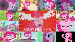 Size: 1280x721 | Tagged: safe, edit, edited screencap, editor:quoterific, screencap, pinkie pie, g4, magic duel, mmmystery on the friendship express, party of one, pinkie pride, rock solid friendship, secret of my excess, secrets and pies, the cutie map, the ending of the end, the last roundup, the maud couple, the return of harmony, too many pinkie pies, angry, collage