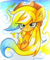 Size: 1719x2048 | Tagged: safe, artist:うめおにぎり, applejack, earth pony, pony, g4, female, solo, traditional art