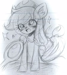 Size: 1836x2048 | Tagged: safe, artist:うめおにぎり, applejack, earth pony, pony, g4, female, sketch, solo, traditional art