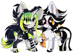 Size: 6316x4596 | Tagged: safe, artist:darkjillmlp123, oc, oc only, earth pony, pony, unicorn, chibi, clothes, duo, earth pony oc, female, horn, mare, simple background, transparent background, unicorn oc