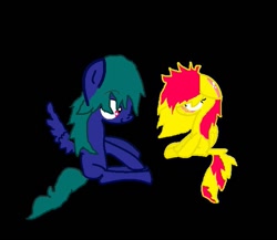 Size: 715x621 | Tagged: safe, artist:deadsmoke, derpibooru exclusive, oc, oc only, pegasus, pony, black background, duo, love, pegasus oc, simple background