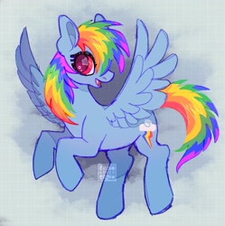 Size: 2041x2048 | Tagged: safe, artist:crownamedcrow, rainbow dash, pegasus, pony, g4, backwards cutie mark, high res, solo