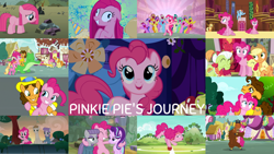 Size: 1280x721 | Tagged: safe, edit, edited screencap, editor:quoterific, screencap, applejack, cheese sandwich, gummy, pinkie pie, rainbow dash, starlight glimmer, earth pony, pegasus, pony, unicorn, a friend in deed, buckball season, friendship is magic, g4, party of one, party pooped, pinkie apple pie, pinkie pride, rock solid friendship, the cutie mark chronicles, the last laugh, the last problem, the maud couple, too many pinkie pies, bipedal, collage, female, horn, journey, mare