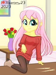Size: 914x1213 | Tagged: safe, artist:tabrony23, fluttershy, human, equestria girls, g4, beautiful, breasts, busty fluttershy, clothes, cosplay, costume, crossover, cute, female, looking at you, patreon, patreon logo, shoes, show accurate, smiling, smiling at you, solo, spy x family, yor forger, yorshy