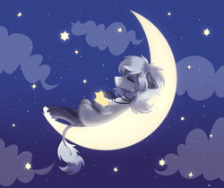 Size: 1698x1428 | Tagged: safe, artist:lambydwight, oc, oc only, oc:elizza, earth pony, pony, earth pony oc, leonine tail, moon, night, solo, stars, tail, tangible heavenly object