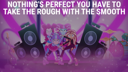 Size: 1920x1080 | Tagged: safe, edit, edited screencap, editor:quoterific, screencap, kiwi lollipop, pinkie pie, sunset shimmer, supernova zap, human, equestria girls, equestria girls specials, g4, my little pony equestria girls: better together, my little pony equestria girls: sunset's backstage pass, doctor who, drum kit, drums, electric guitar, guitar, musical instrument, speaker, time twirler