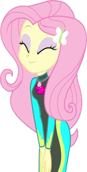 Size: 1283x2520 | Tagged: safe, edit, edited screencap, editor:homersimpson1983, screencap, fluttershy, human, equestria girls, equestria girls specials, g4, my little pony equestria girls: better together, my little pony equestria girls: forgotten friendship, background removed, clothes, female, fluttershy's wetsuit, not a vector, simple background, solo, swimsuit, transparent background, wetsuit, wrong aspect ratio