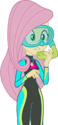 Size: 1184x2520 | Tagged: safe, edit, edited screencap, editor:homersimpson1983, screencap, fluttershy, human, equestria girls, g4, my little pony equestria girls: better together, unsolved selfie mysteries, background removed, clothes, dive mask, female, fluttershy's wetsuit, goggles, not a vector, simple background, snorkel, solo, swimsuit, transparent background, wetsuit, wrong aspect ratio
