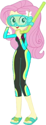 Size: 926x2520 | Tagged: safe, edit, edited screencap, editor:homersimpson1983, editor:mrtoonlover83, screencap, fluttershy, human, equestria girls, g4, my little pony equestria girls: better together, unsolved selfie mysteries, background removed, clothes, dive mask, female, fluttershy's wetsuit, goggles, not a vector, sandals, simple background, snorkel, solo, swimsuit, transparent background, wetsuit