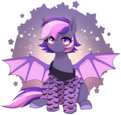 Size: 2236x2112 | Tagged: safe, alternate character, alternate version, artist:avrameow, part of a set, oc, oc only, oc:midnight mist, bat pony, pony, bat pony oc, clothes, commission, high res, oversized clothes, simple background, solo, sweater, transparent background, ych result
