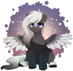 Size: 2165x2112 | Tagged: safe, alternate character, alternate version, artist:avrameow, part of a set, oc, oc only, pegasus, pony, clothes, commission, high res, oversized clothes, pegasus oc, simple background, solo, sweater, transparent background, ych result