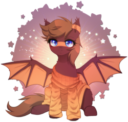 Size: 2223x2112 | Tagged: safe, alternate character, alternate version, artist:avrameow, part of a set, oc, oc only, oc:cocoa buei, bat pony, pony, bat pony oc, clothes, commission, high res, oversized clothes, simple background, solo, sweater, transparent background, ych result