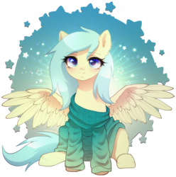 Size: 2091x2112 | Tagged: safe, alternate character, alternate version, artist:avrameow, part of a set, oc, oc only, pegasus, pony, clothes, commission, high res, oversized clothes, pegasus oc, simple background, solo, sweater, transparent background, wings, ych result